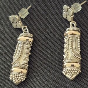Vintage-Inspired Silver and Gold Earrings